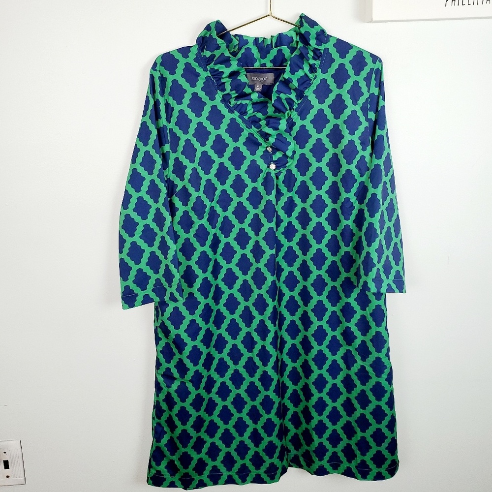 NWT Sawyer Adorable Ruffled Neck Dress size XL